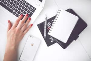 desk, notbook, and notepad