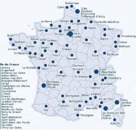 les principales villes de france