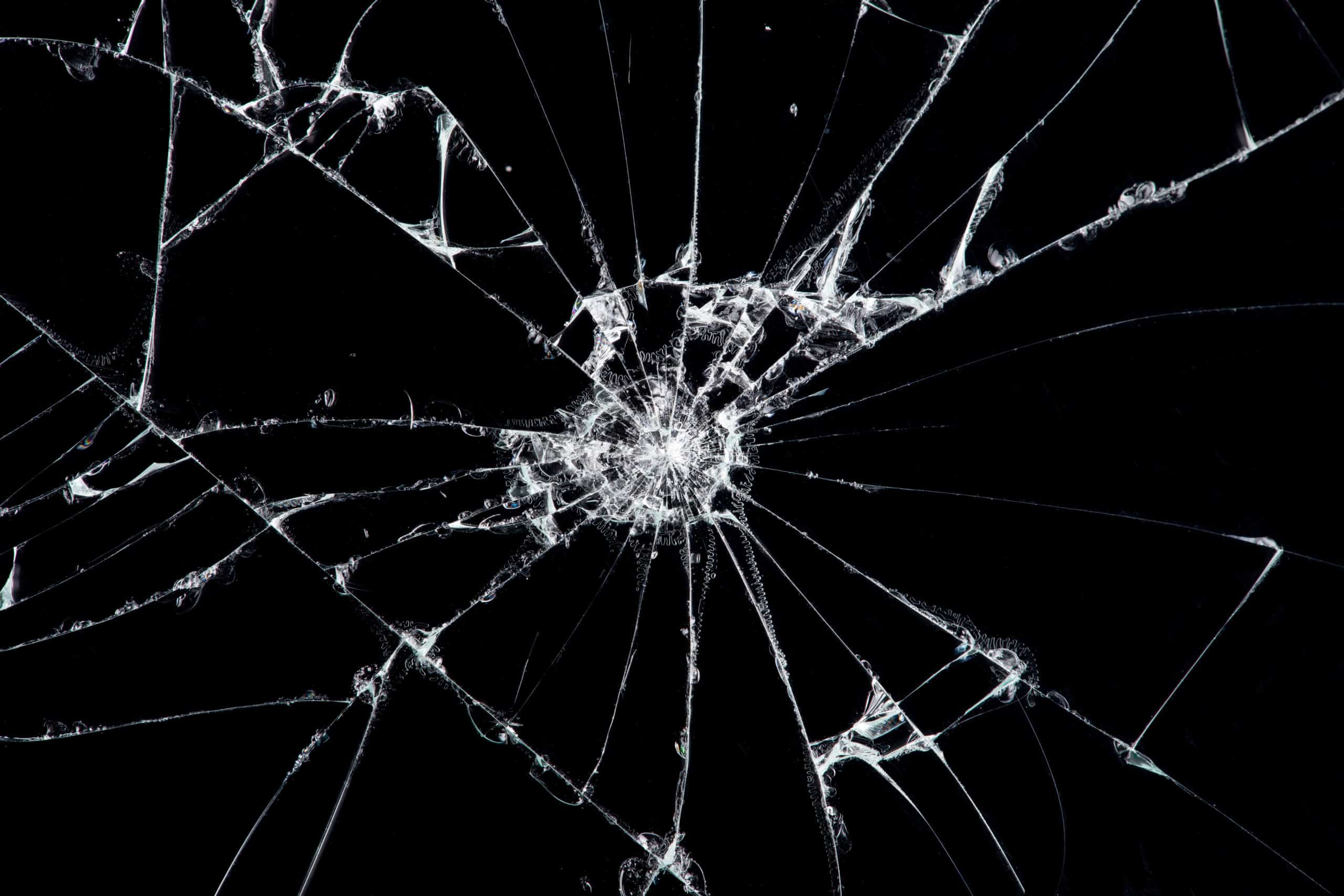 Texture broken glass with cracks.
